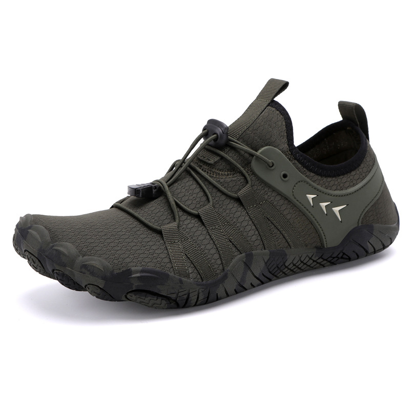 Lightweight Barefoot-Style Walking Shoe with Flexible Sole and Breathable Mesh Upper for Trail and Travel