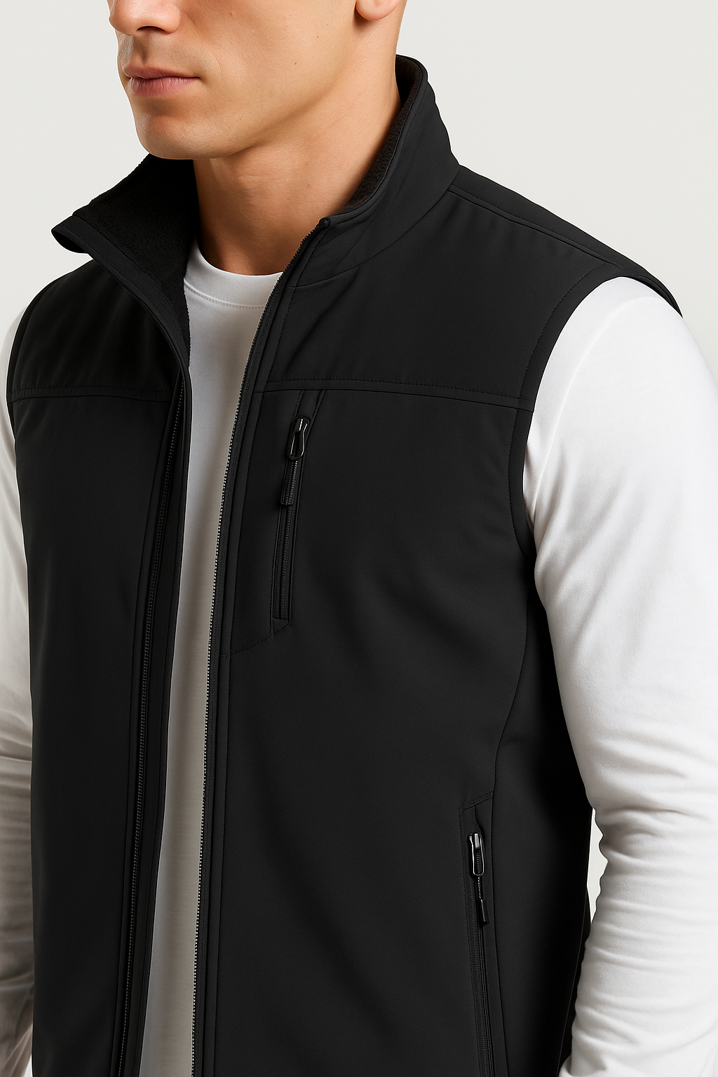 Men’s Lightweight Softshell Outdoor Vest – Windproof and Water-Resistant Layer for Hiking and Cycling
