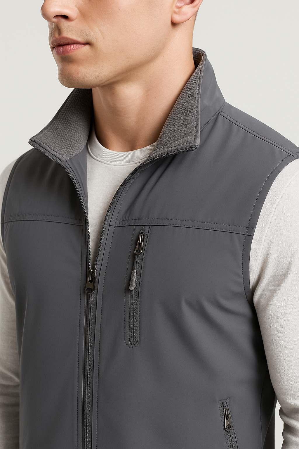 Men’s Lightweight Softshell Outdoor Vest – Windproof and Water-Resistant Layer for Hiking and Cycling