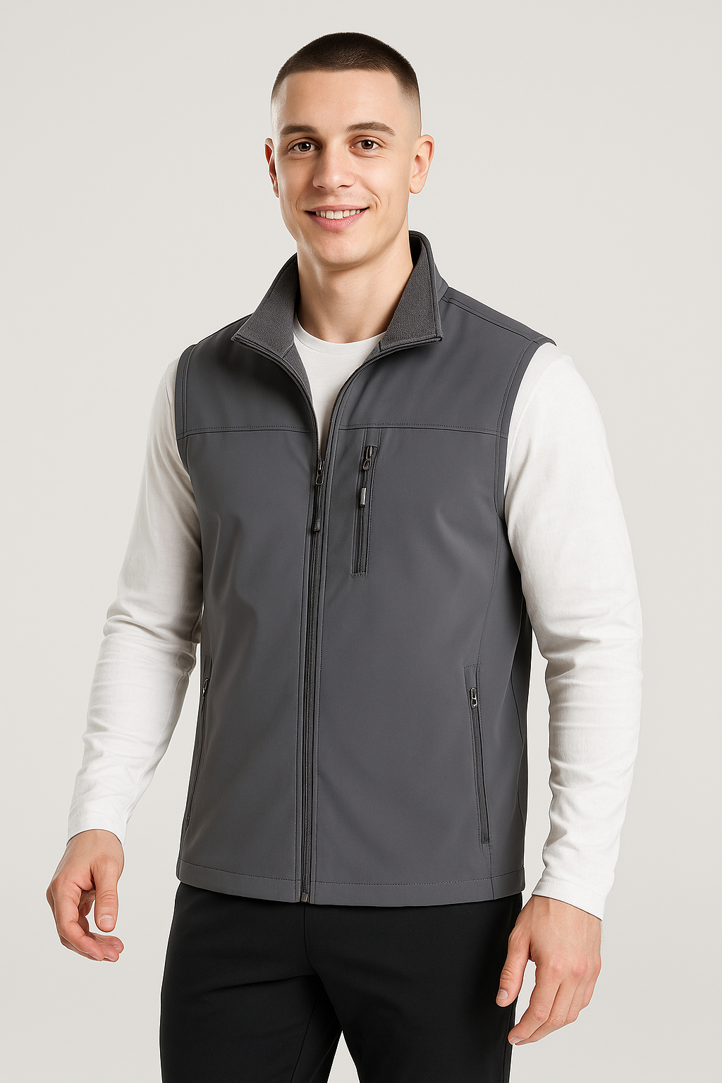 Men’s Lightweight Softshell Outdoor Vest – Windproof and Water-Resistant Layer for Hiking and Cycling