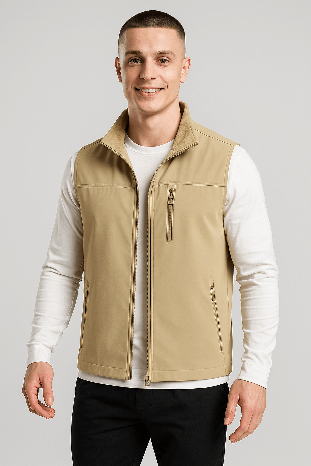 Men’s Lightweight Softshell Outdoor Vest – Windproof and Water-Resistant Layer for Hiking and Cycling