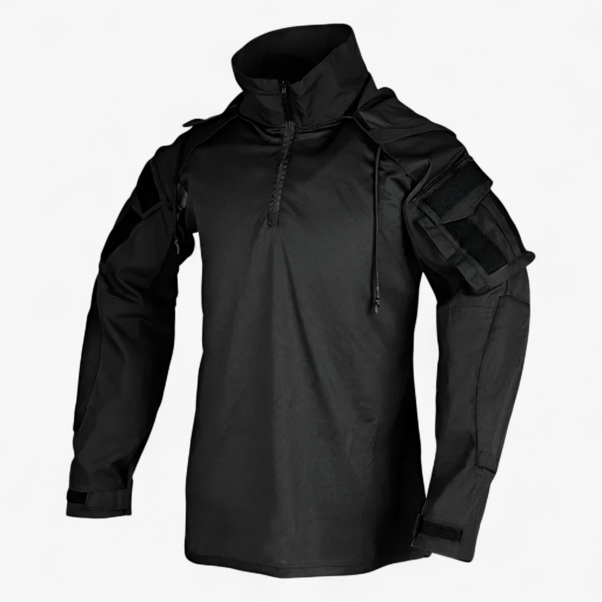 Men’s Cotton Tactical Camo Shirt with Zipper Front and Reinforced Elbows for Field and Outdoor Use