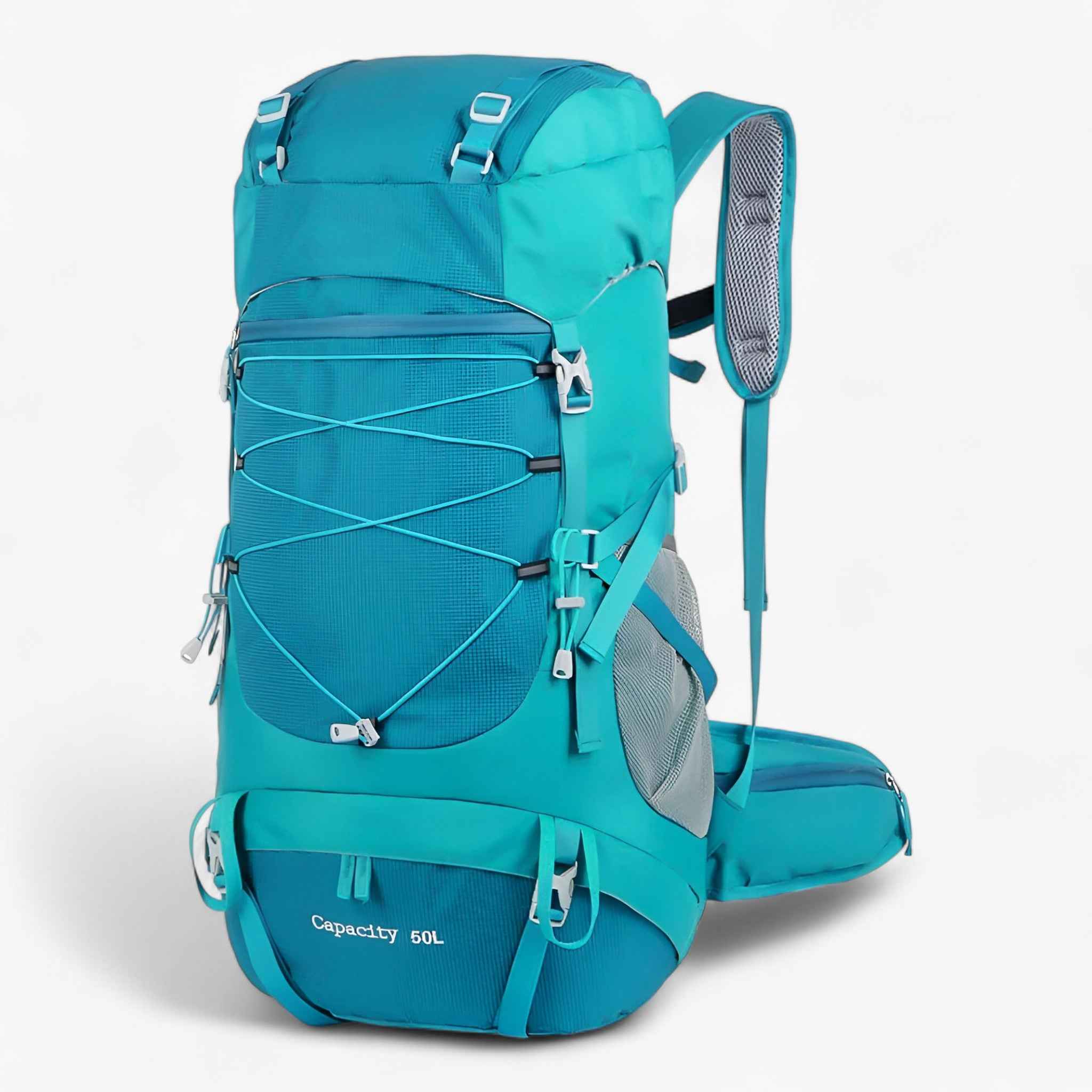 50L Waterproof Hiking Backpack with Rain Cover and Adjustable Straps for Multi-Day Camping and Trekking