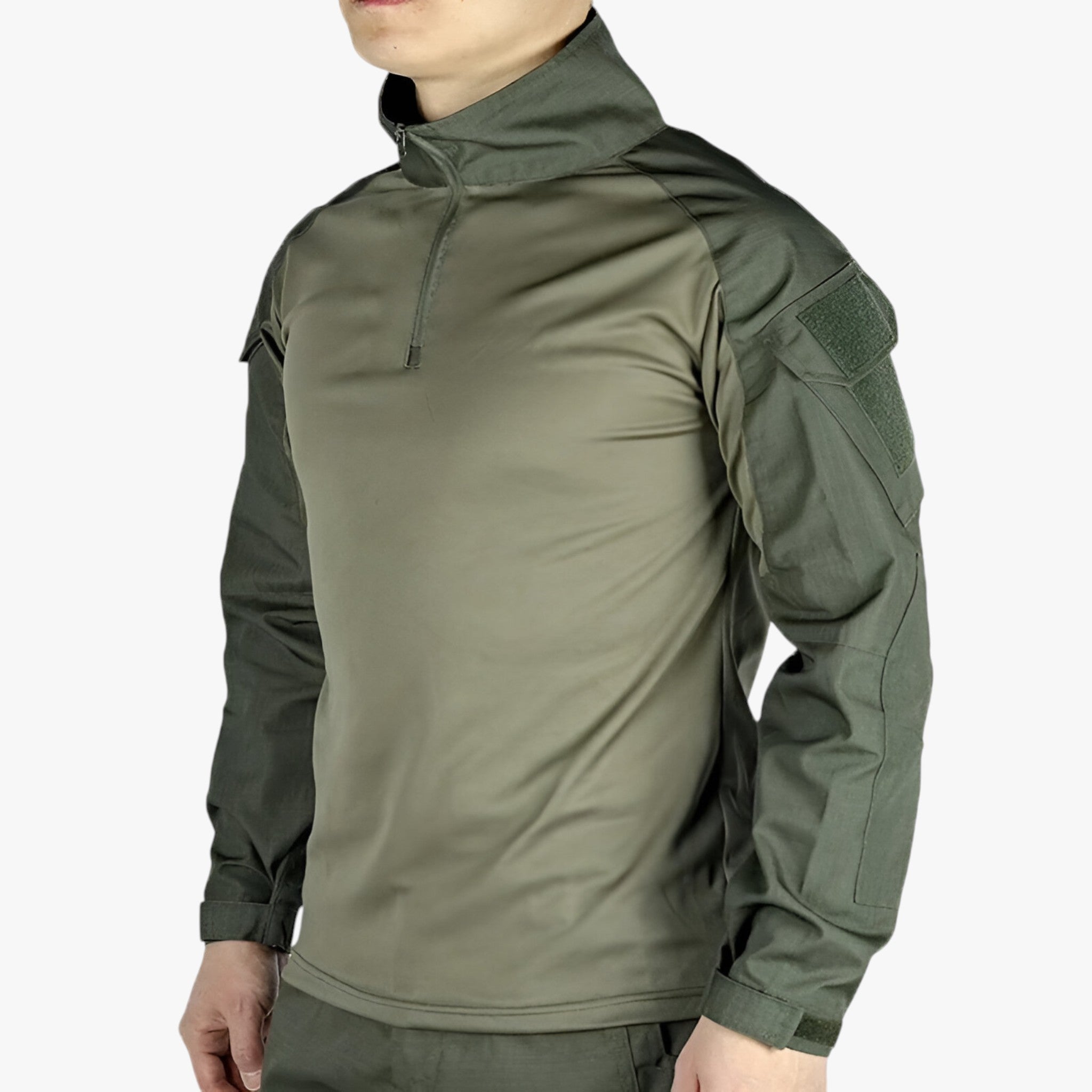 Men's Long-Sleeve Cotton Hiking Shirt with Camouflage Pattern for Trail and Field Use