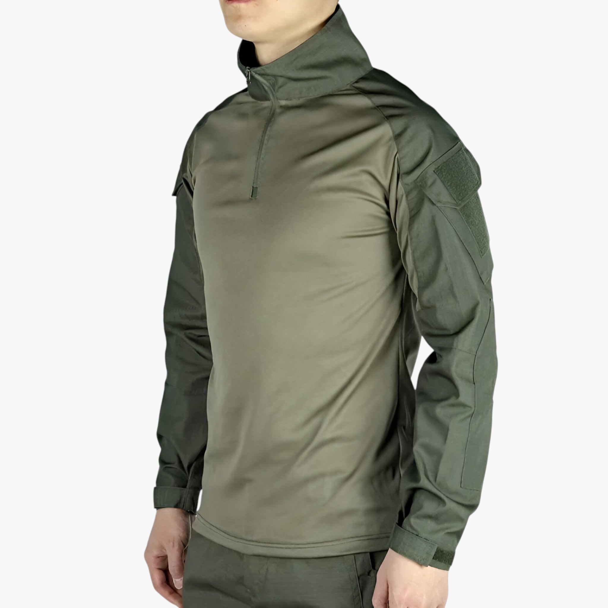 Men's Long-Sleeve Cotton Hiking Shirt with Camouflage Pattern for Trail and Field Use