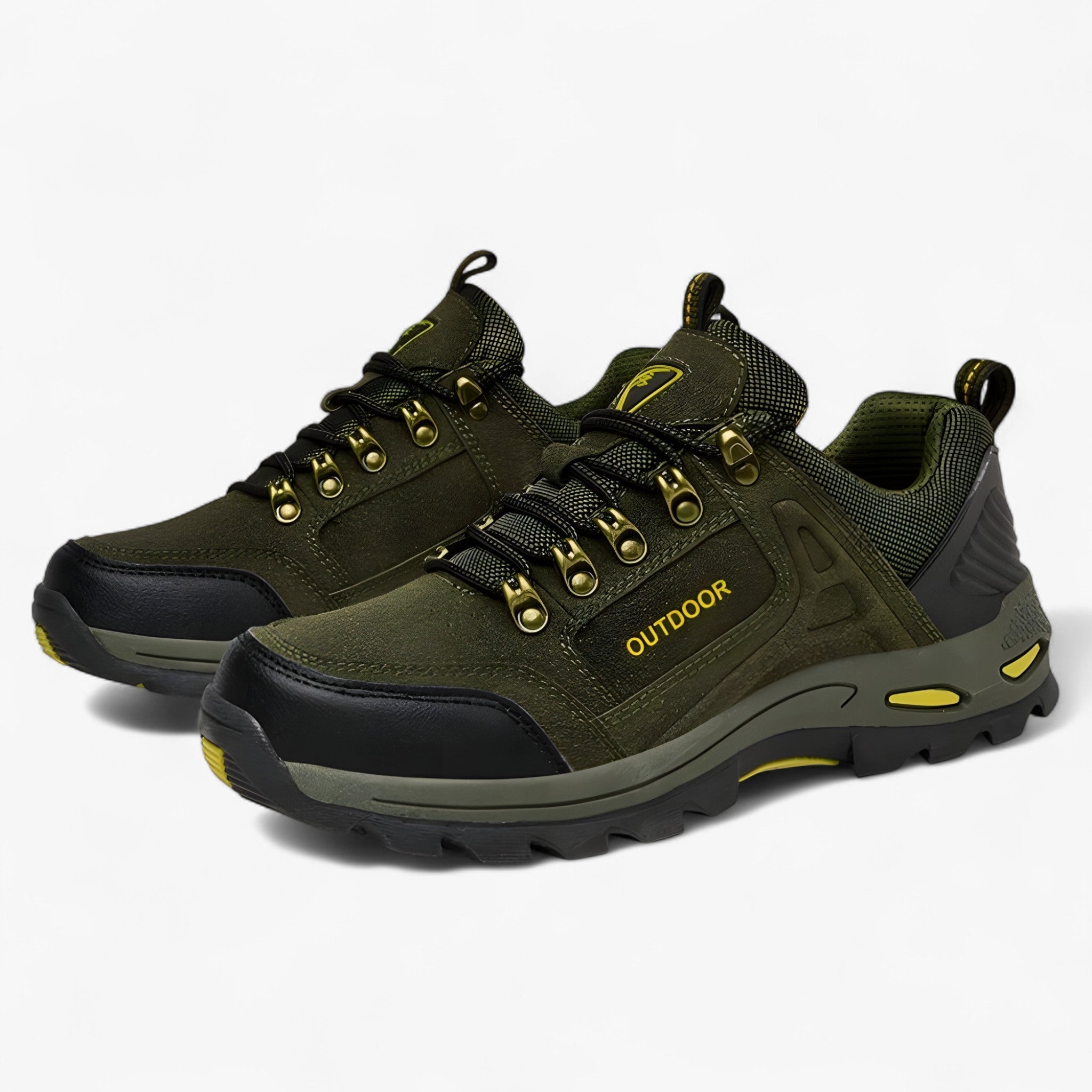 Men’s Suede Hiking Shoes with Non-Slip Rubber Sole and Ankle Support for Trail and Mountain Treks