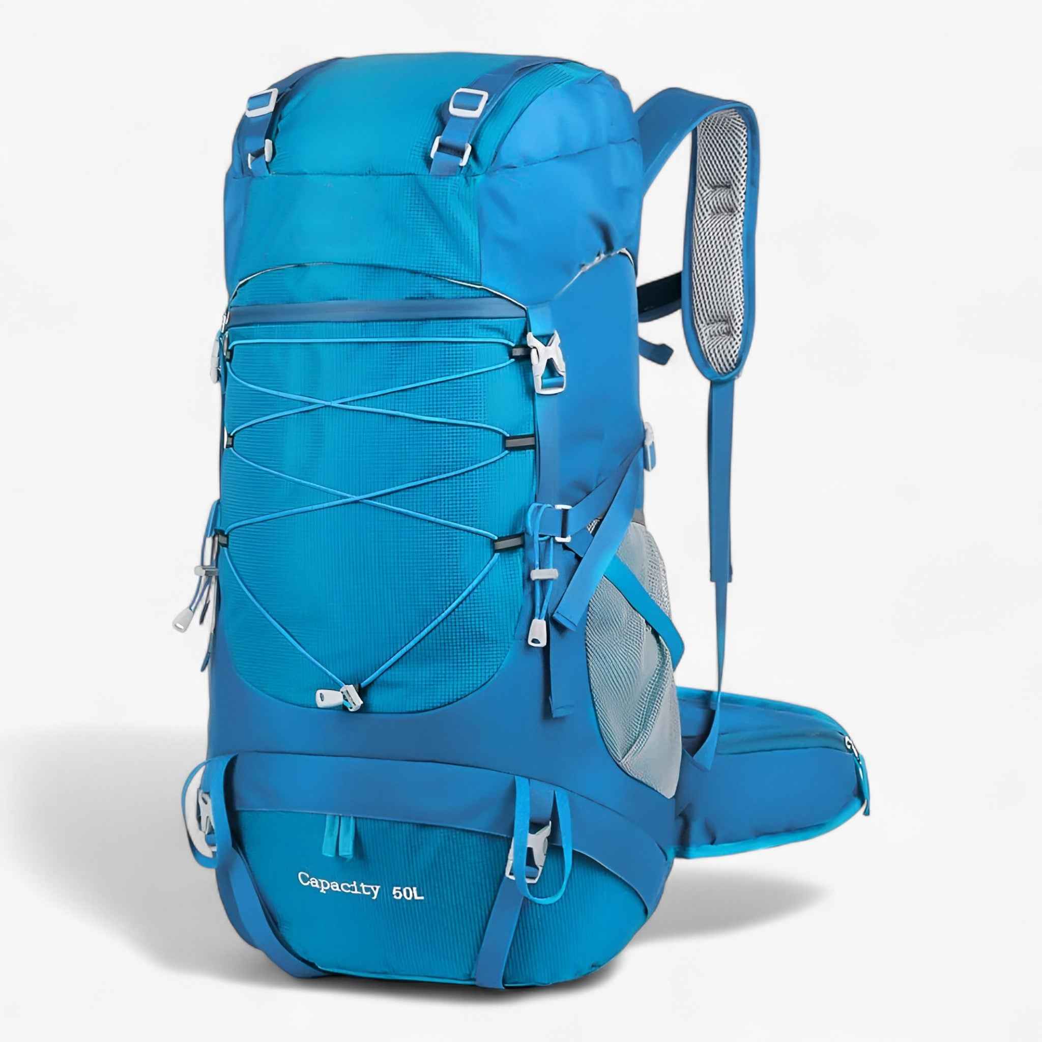 50L Waterproof Hiking Backpack with Rain Cover and Adjustable Straps for Multi-Day Camping and Trekking