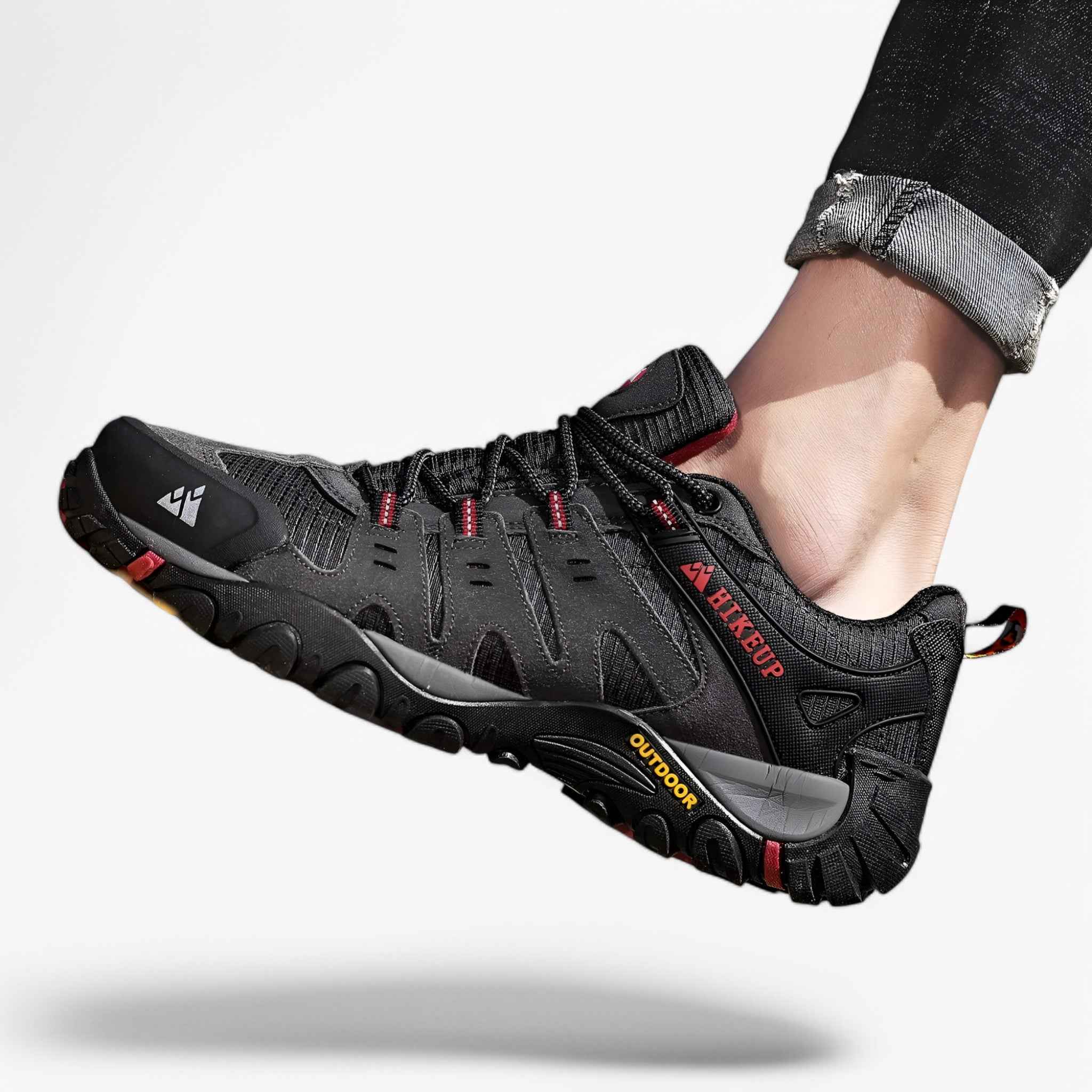 Men's Suede and Leather Hiking Shoes with Breathable Lining and Anti-Slip Outsole for Trail and Outdoor Use
