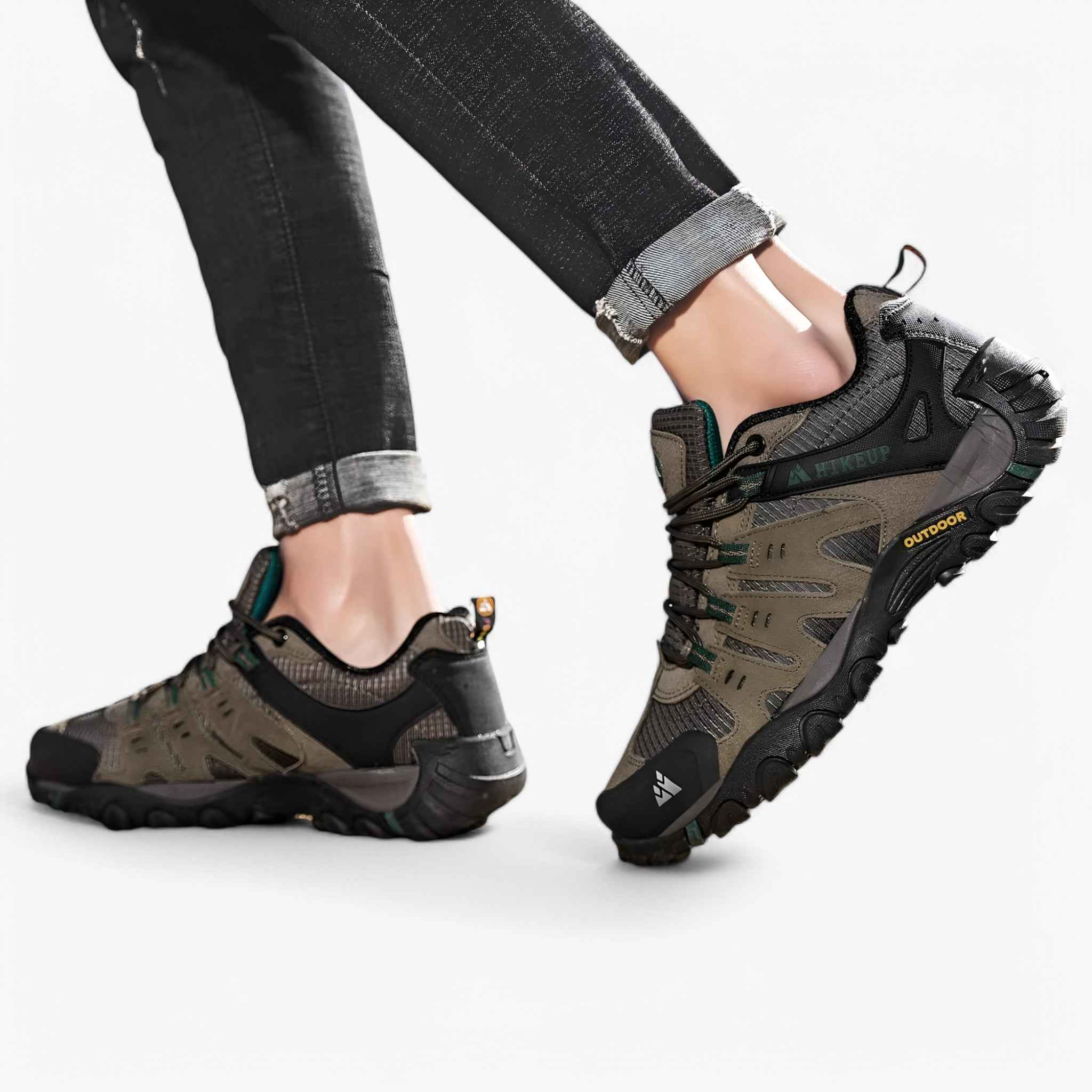 Men's Suede and Leather Hiking Shoes with Breathable Lining and Anti-Slip Outsole for Trail and Outdoor Use