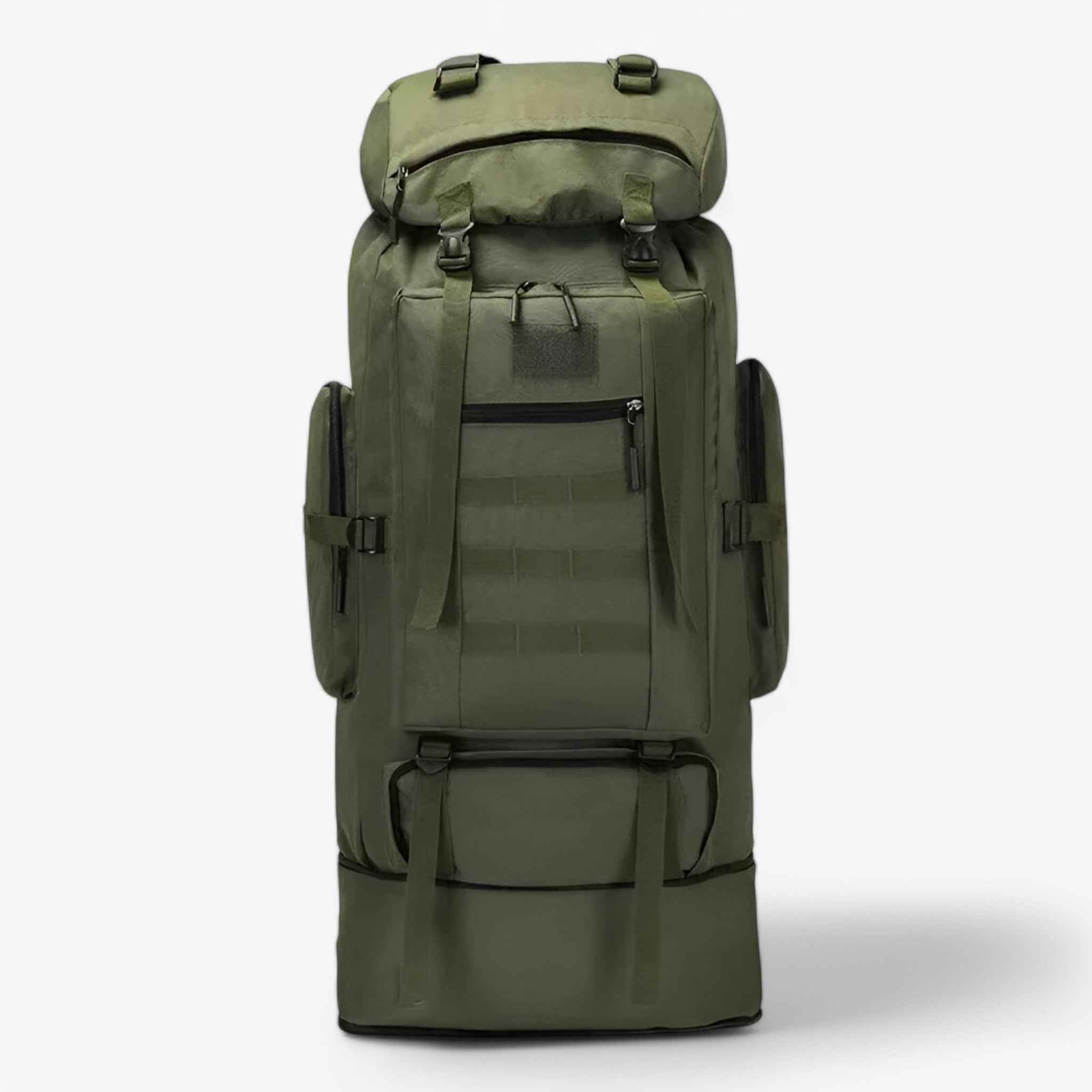 Water-Resistant 80L–100L Tactical Hiking Backpack with 600D Oxford Fabric for Multi-Day Outdoor Trips