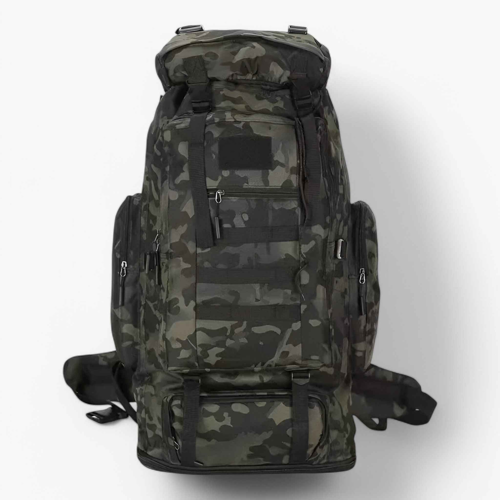 Water-Resistant 80L–100L Tactical Hiking Backpack with 600D Oxford Fabric for Multi-Day Outdoor Trips