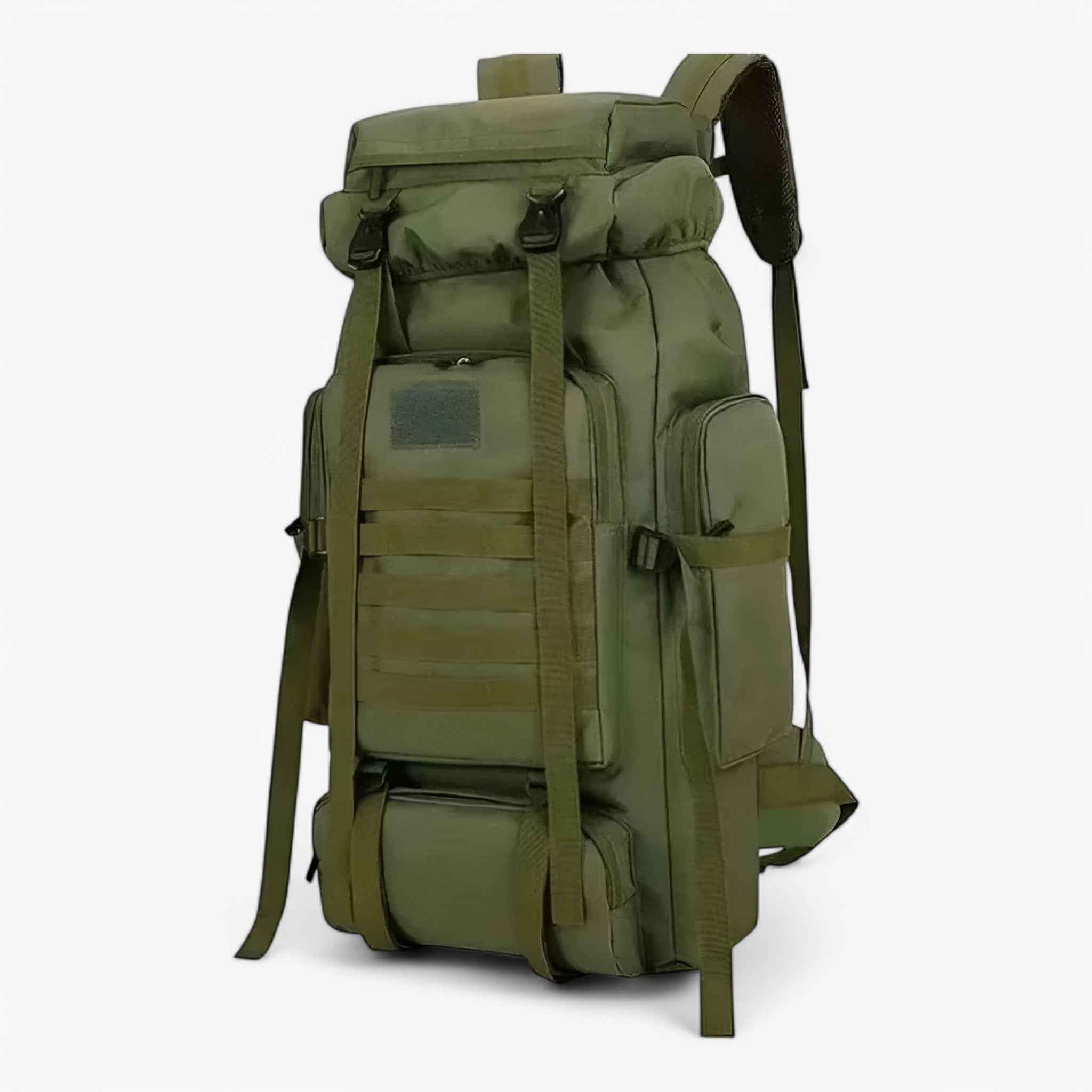 Water-Resistant 80L–100L Tactical Hiking Backpack with 600D Oxford Fabric for Multi-Day Outdoor Trips