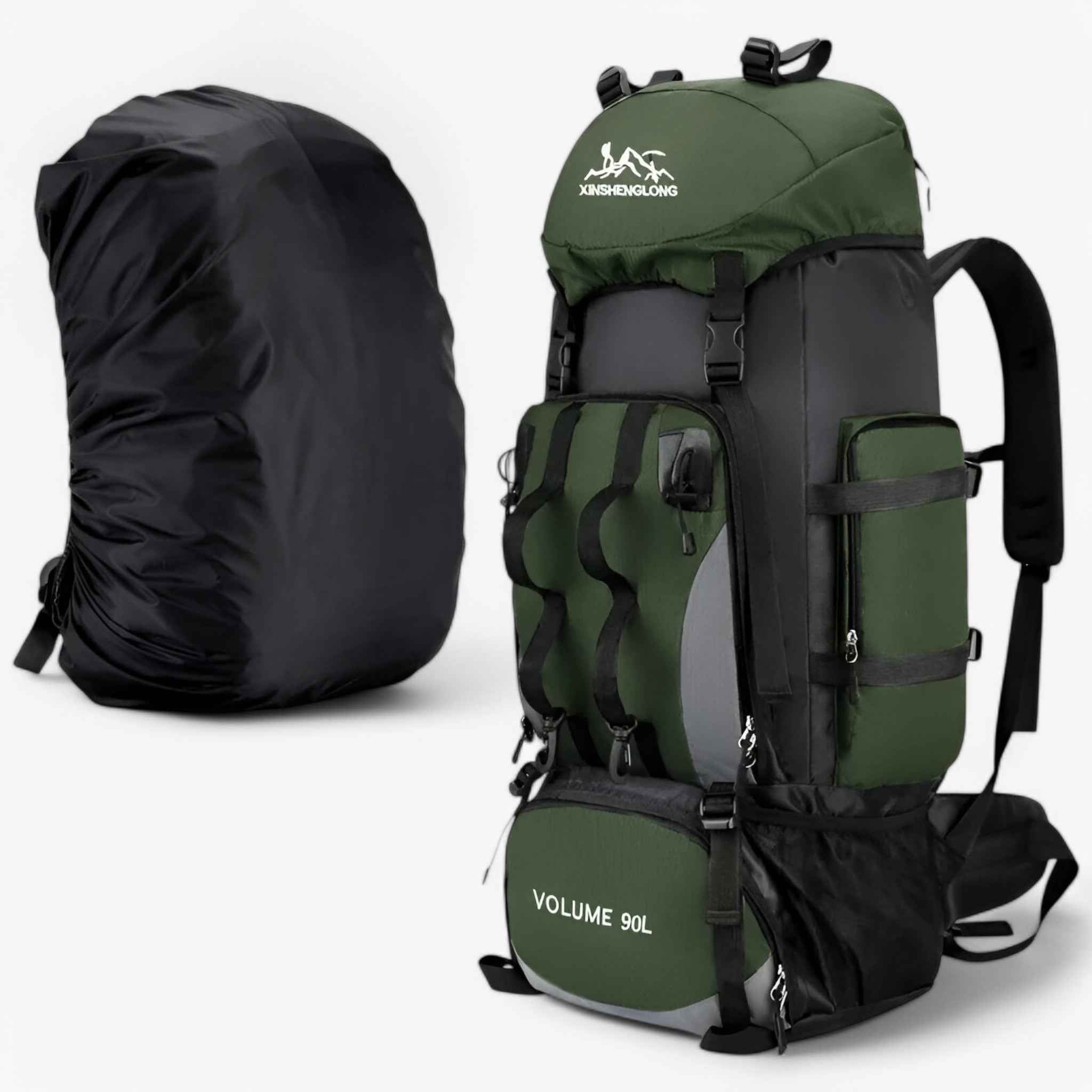 90L Waterproof Hiking Backpack with Adjustable Fit and Multi-Pocket Storage for Camping and Climbing Trips
