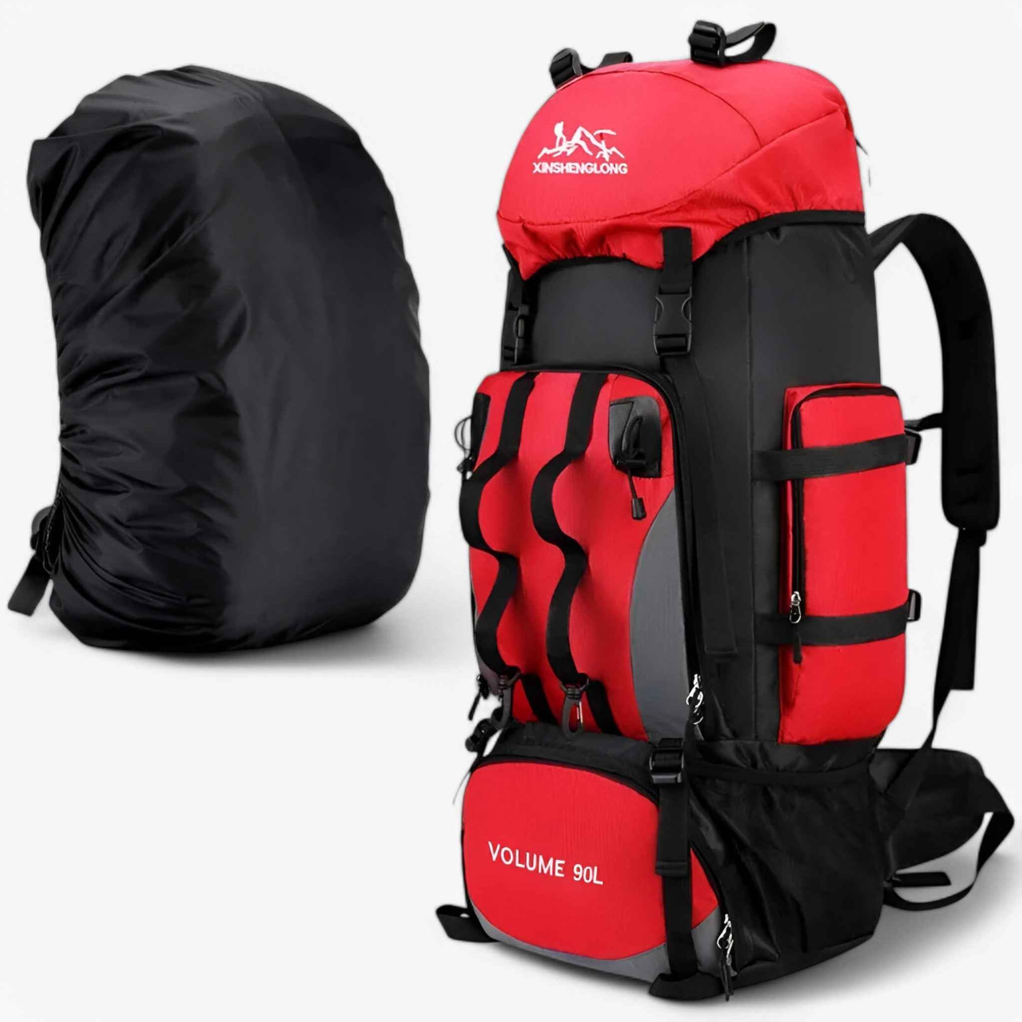 90L Waterproof Hiking Backpack with Adjustable Fit and Multi-Pocket Storage for Camping and Climbing Trips