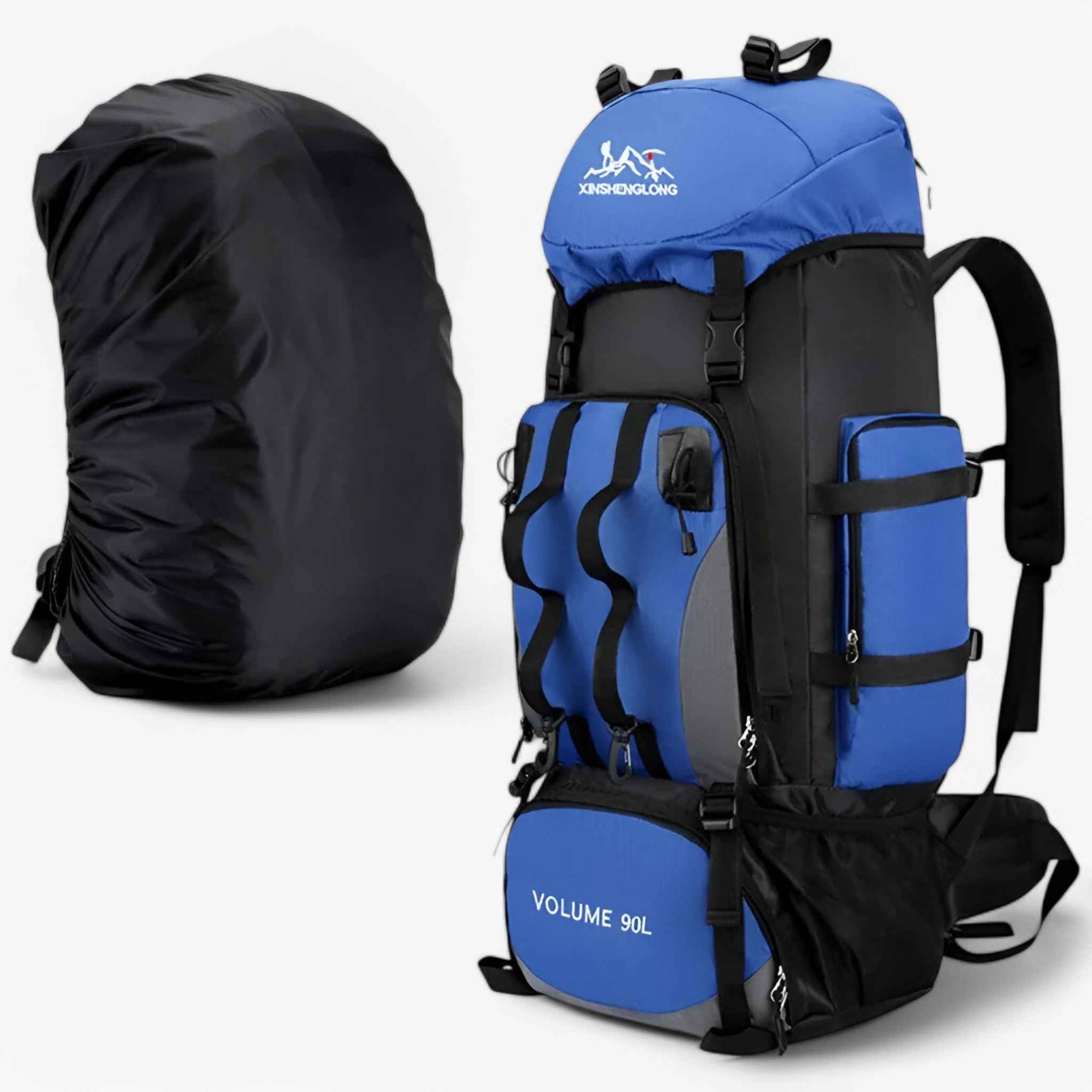 90L Waterproof Hiking Backpack with Adjustable Fit and Multi-Pocket Storage for Camping and Climbing Trips