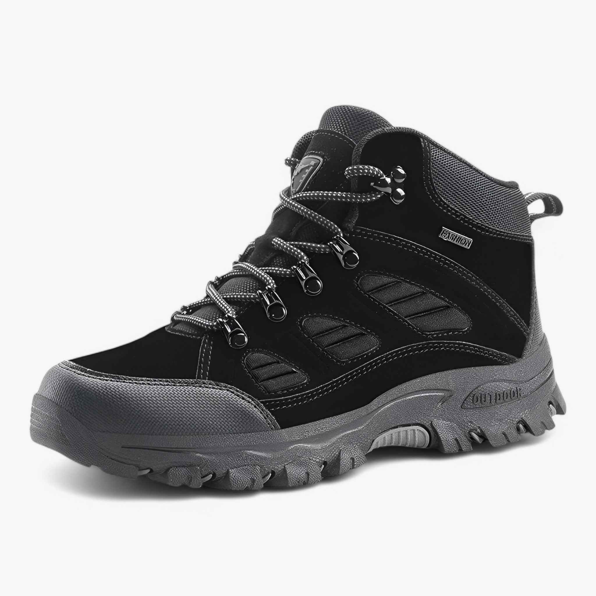 Men's Leather Hiking Shoes with Non-Slip Rubber Outsole and Lace-Up Design for Trail and Everyday Wear