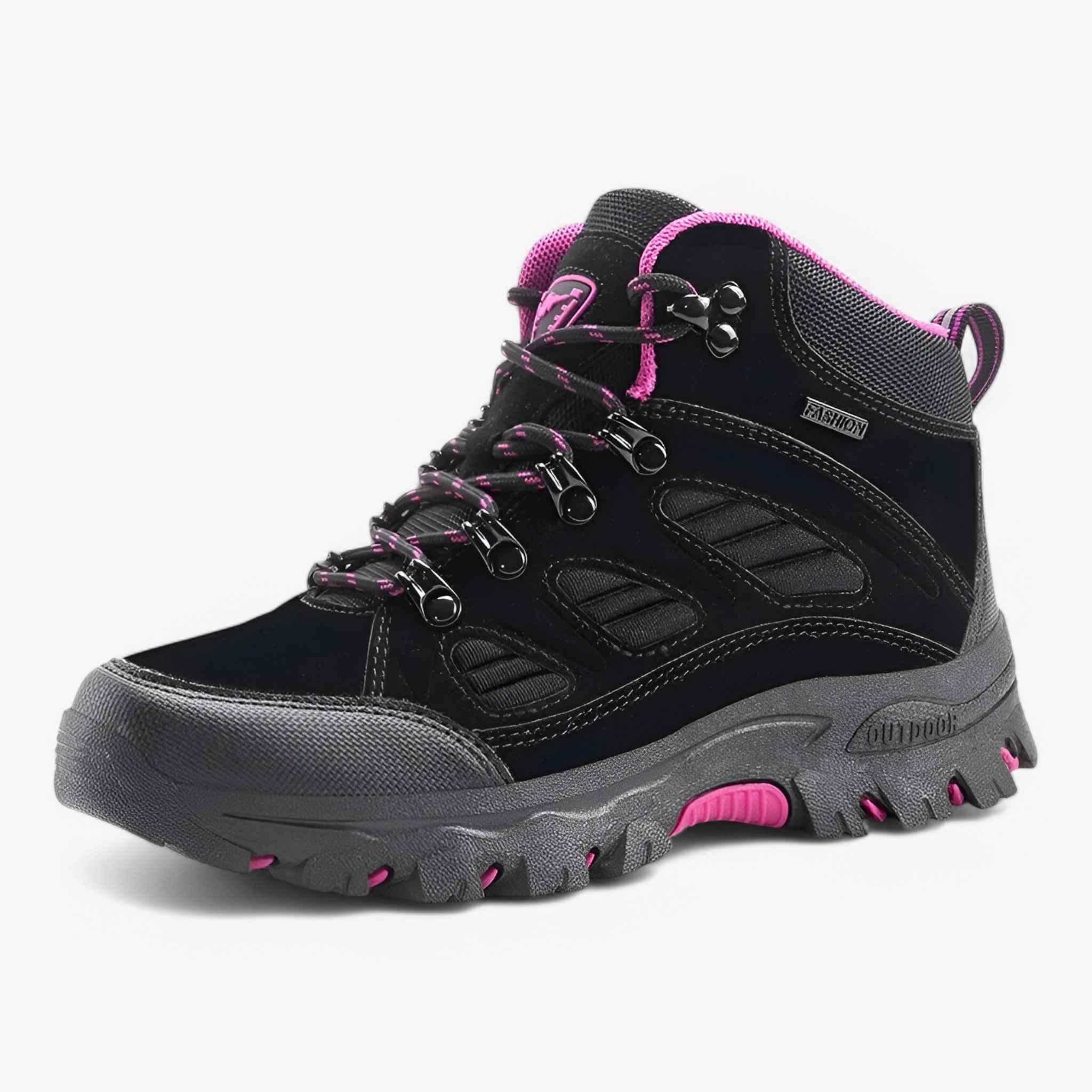 Men's Leather Hiking Shoes with Non-Slip Rubber Outsole and Lace-Up Design for Trail and Everyday Wear