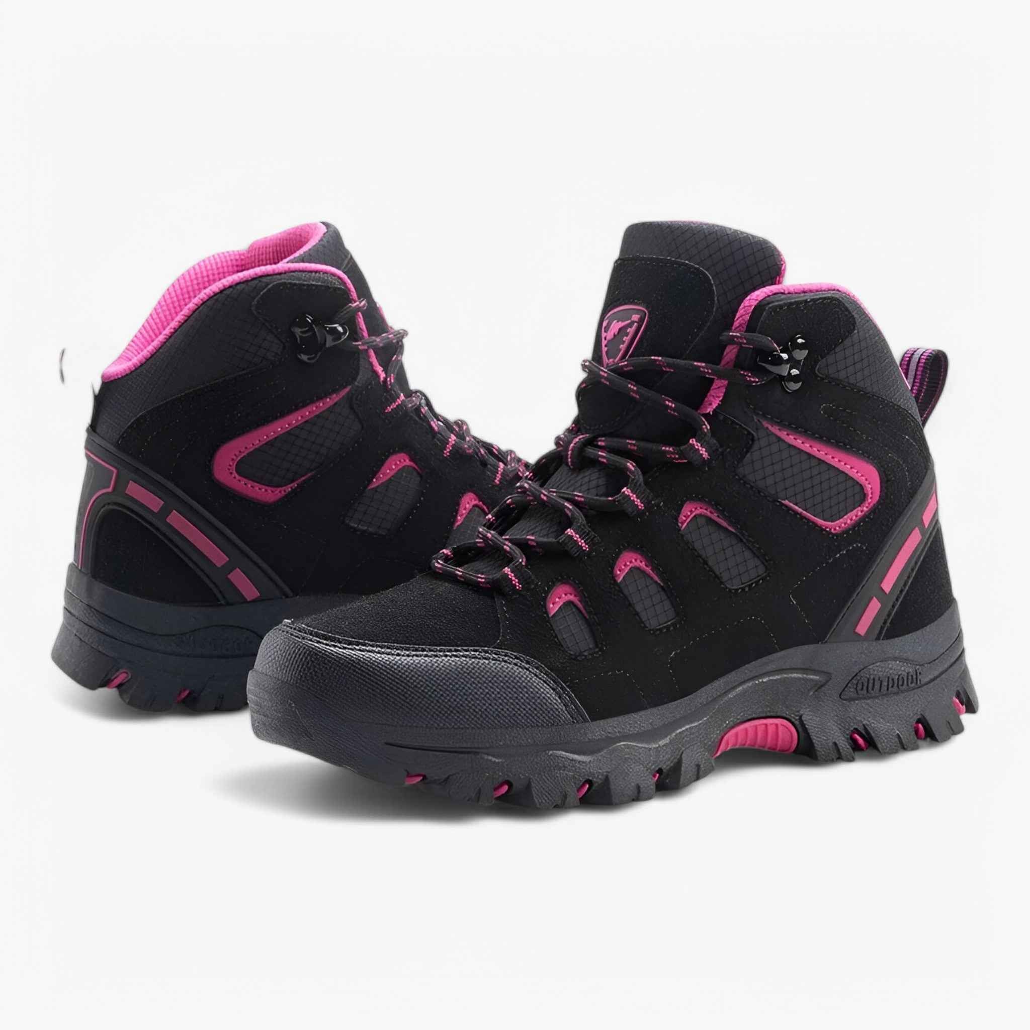 Men's Leather Hiking Shoes with Non-Slip Rubber Outsole and Lace-Up Design for Trail and Everyday Wear
