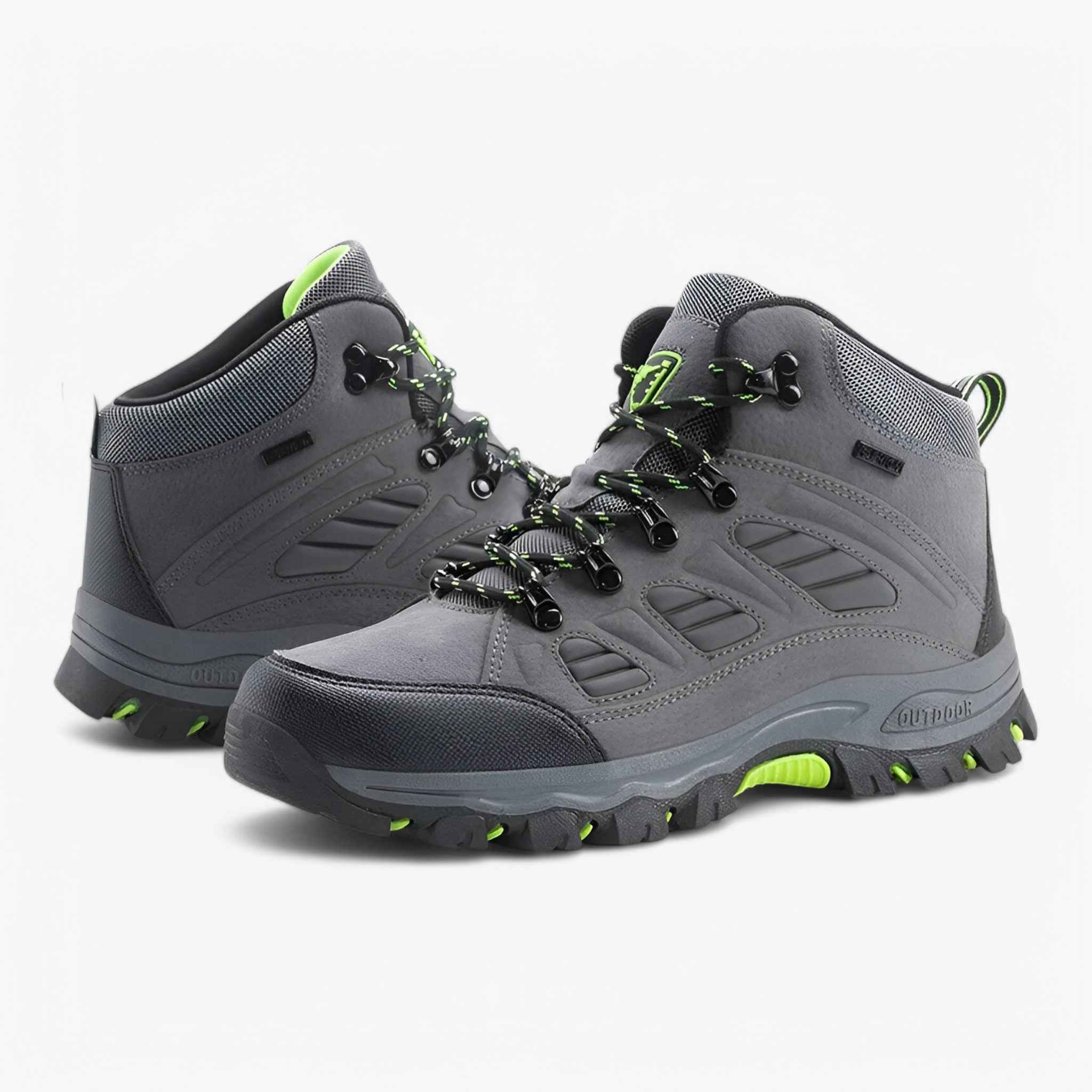 Men's Leather Hiking Shoes with Non-Slip Rubber Outsole and Lace-Up Design for Trail and Everyday Wear