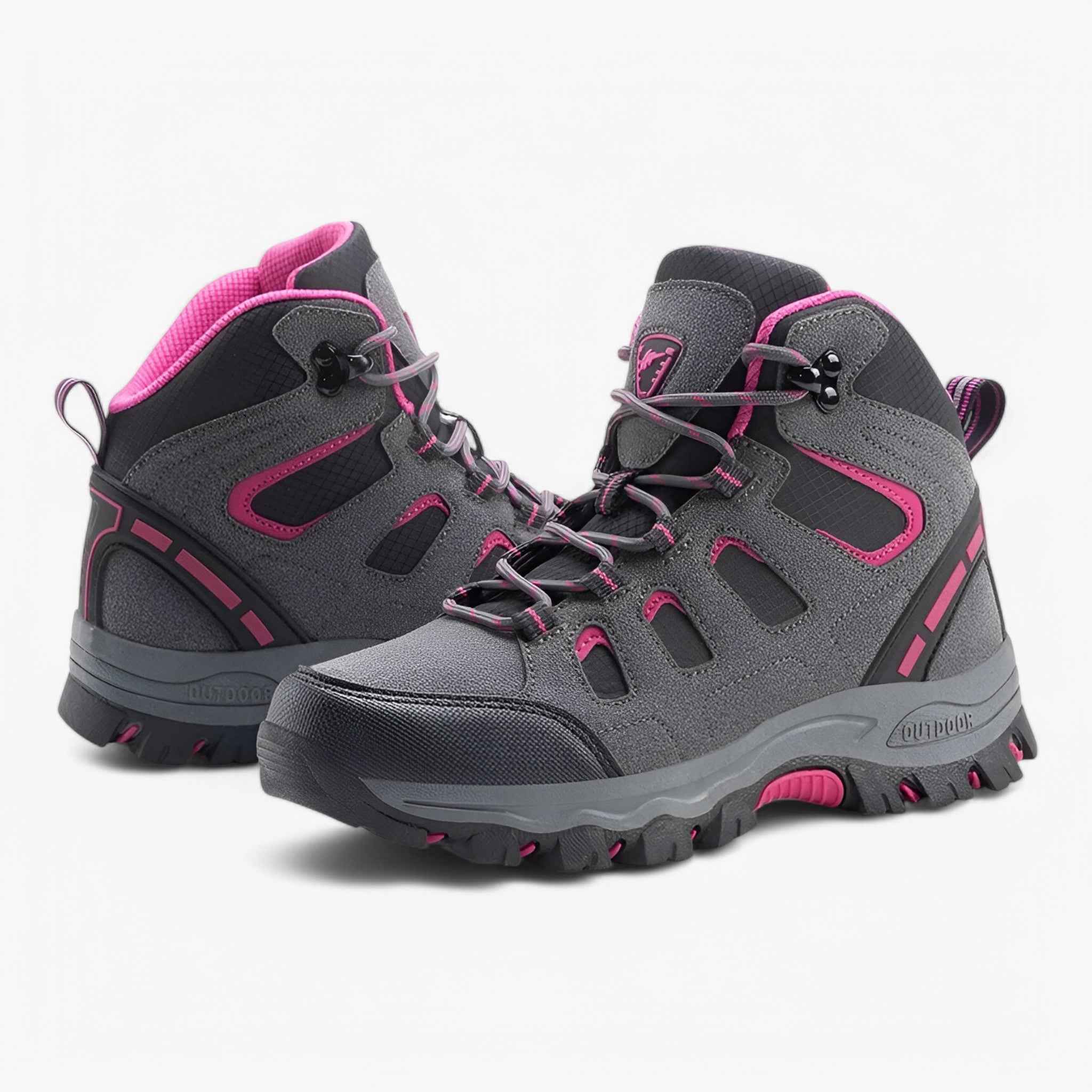Men's Leather Hiking Shoes with Non-Slip Rubber Outsole and Lace-Up Design for Trail and Everyday Wear
