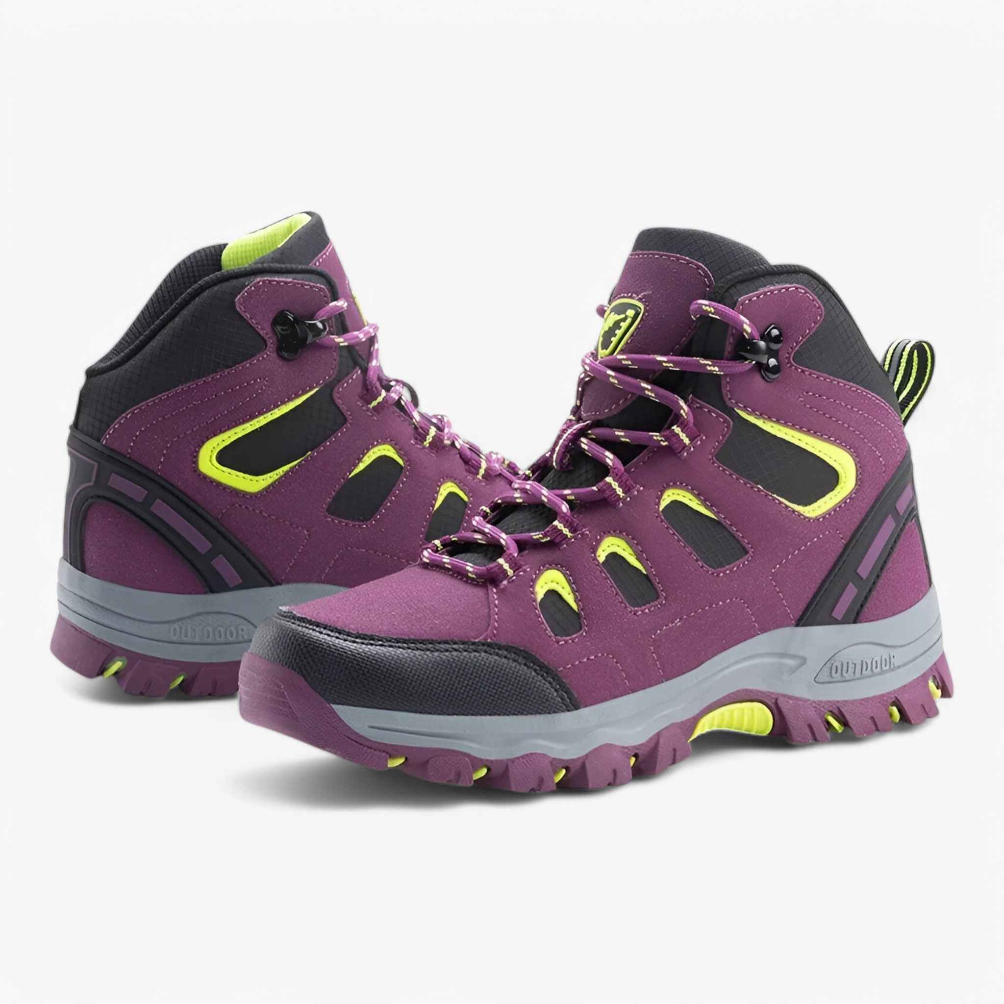 Men's Leather Hiking Shoes with Non-Slip Rubber Outsole and Lace-Up Design for Trail and Everyday Wear
