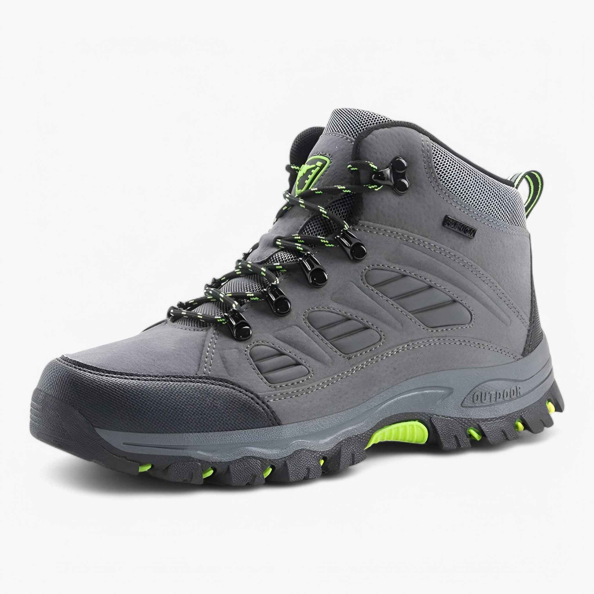 Men's Leather Hiking Shoes with Non-Slip Rubber Outsole and Lace-Up Design for Trail and Everyday Wear