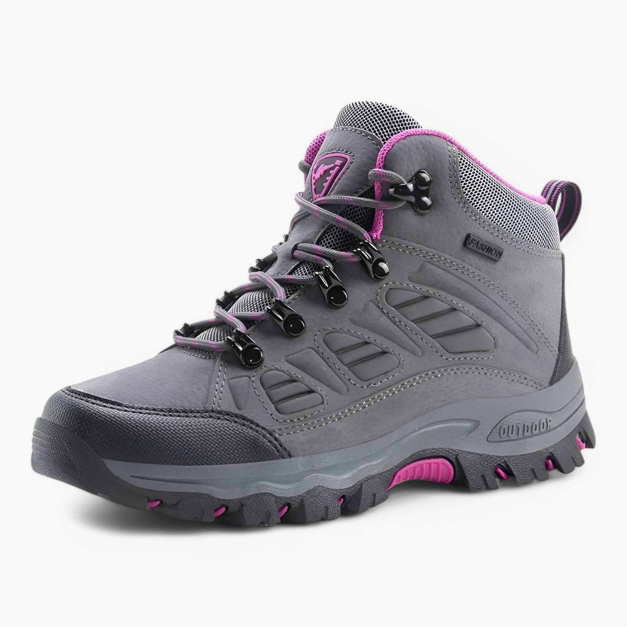 Men's Leather Hiking Shoes with Non-Slip Rubber Outsole and Lace-Up Design for Trail and Everyday Wear