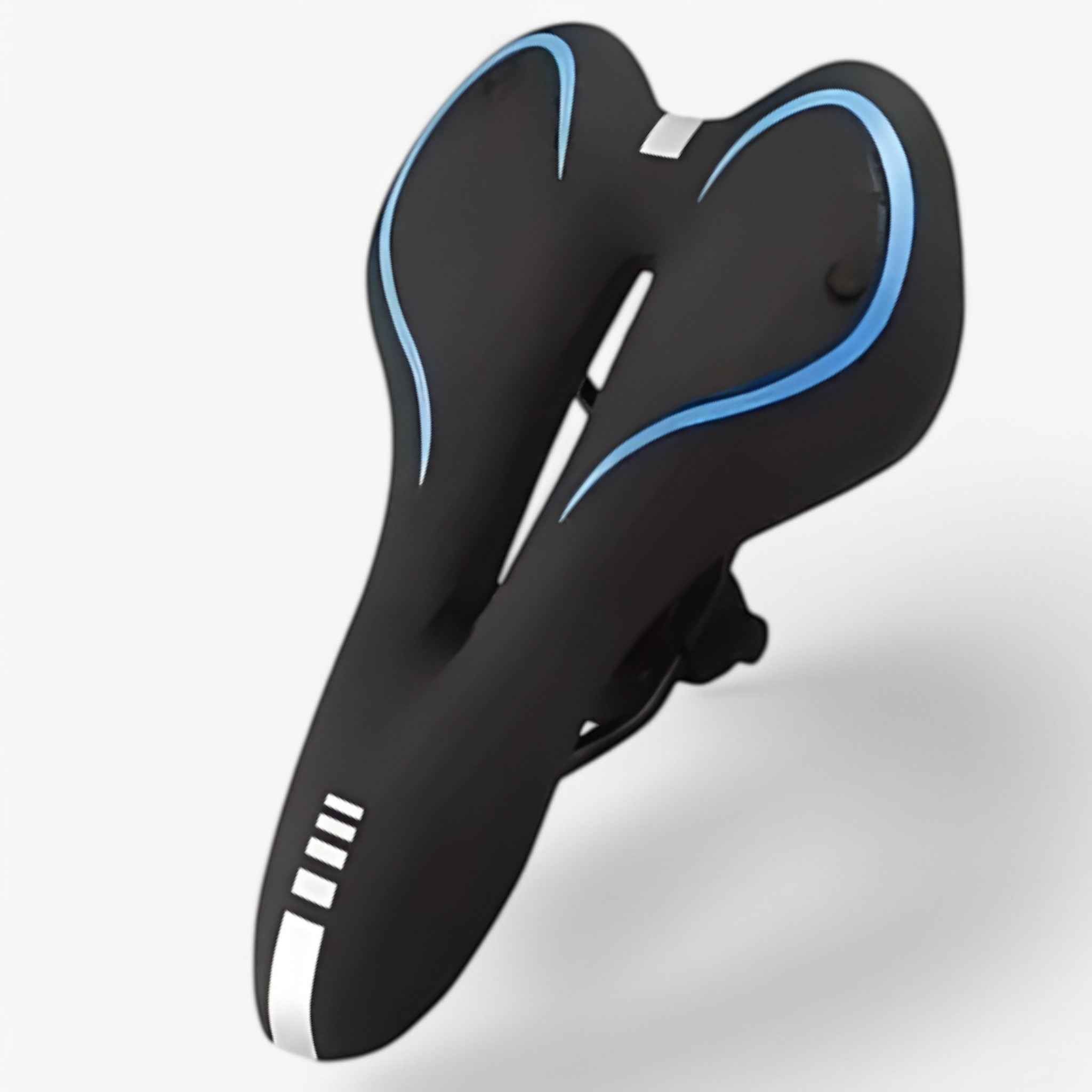 Shock-Absorbing Bike Saddle with Silica Gel Cushion and Water-Resistant PU Leather for Long-Distance Cycling