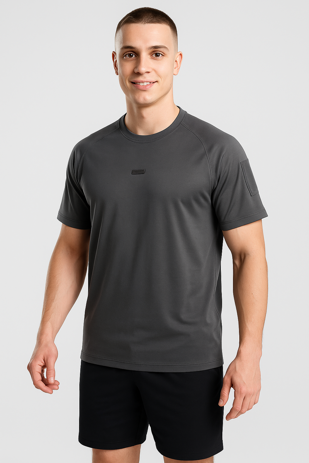 Men's Short-Sleeve Quick-Dry Polyester T-Shirt – Breathable Athletic Fit for Running, Hiking, and Training