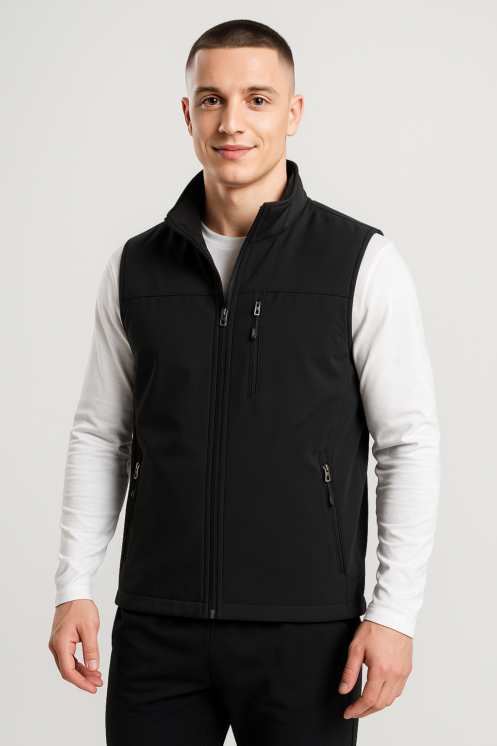 Men’s Lightweight Softshell Outdoor Vest – Windproof and Water-Resistant Layer for Hiking and Cycling