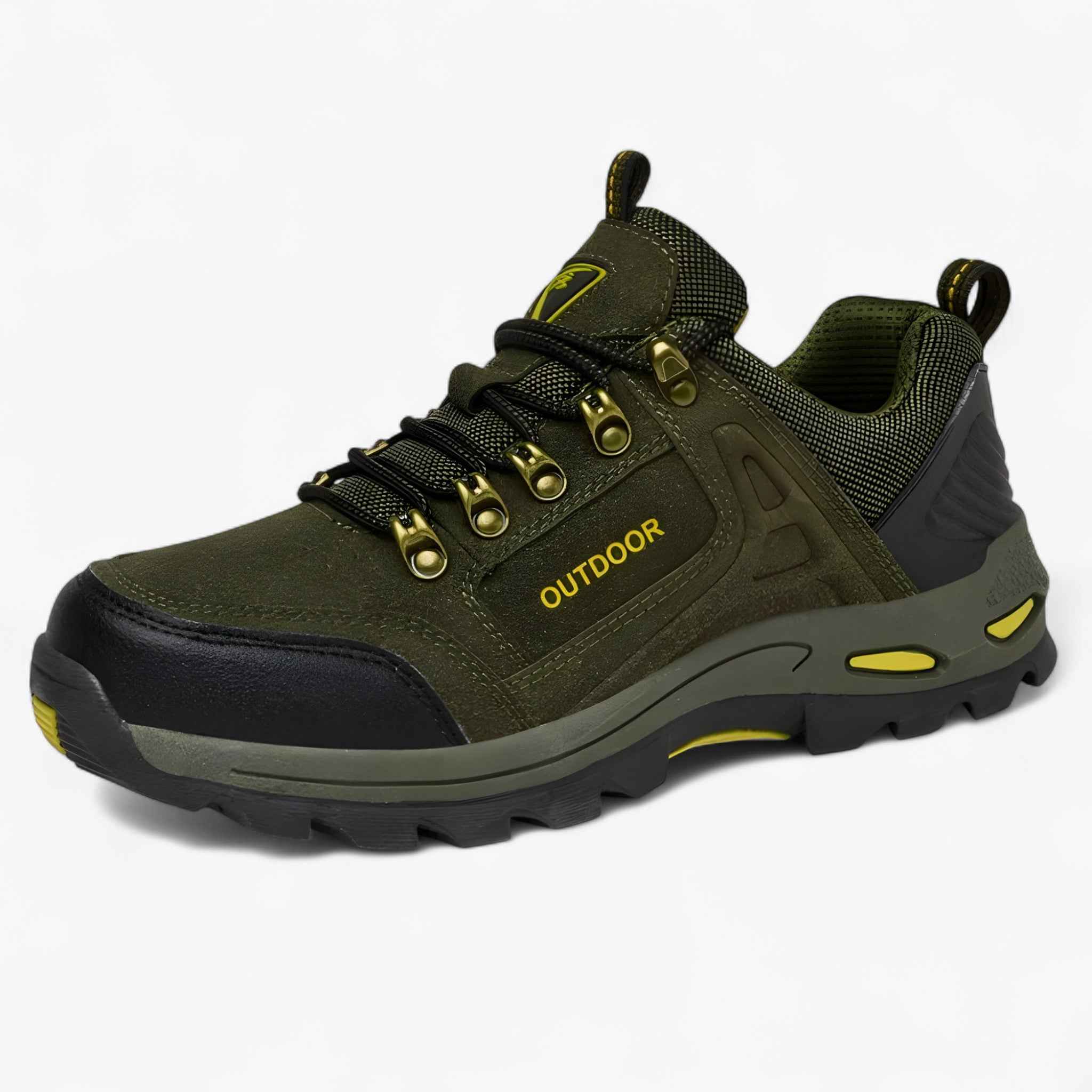 Men’s Suede Hiking Shoes with Non-Slip Rubber Sole and Ankle Support for Trail and Mountain Treks