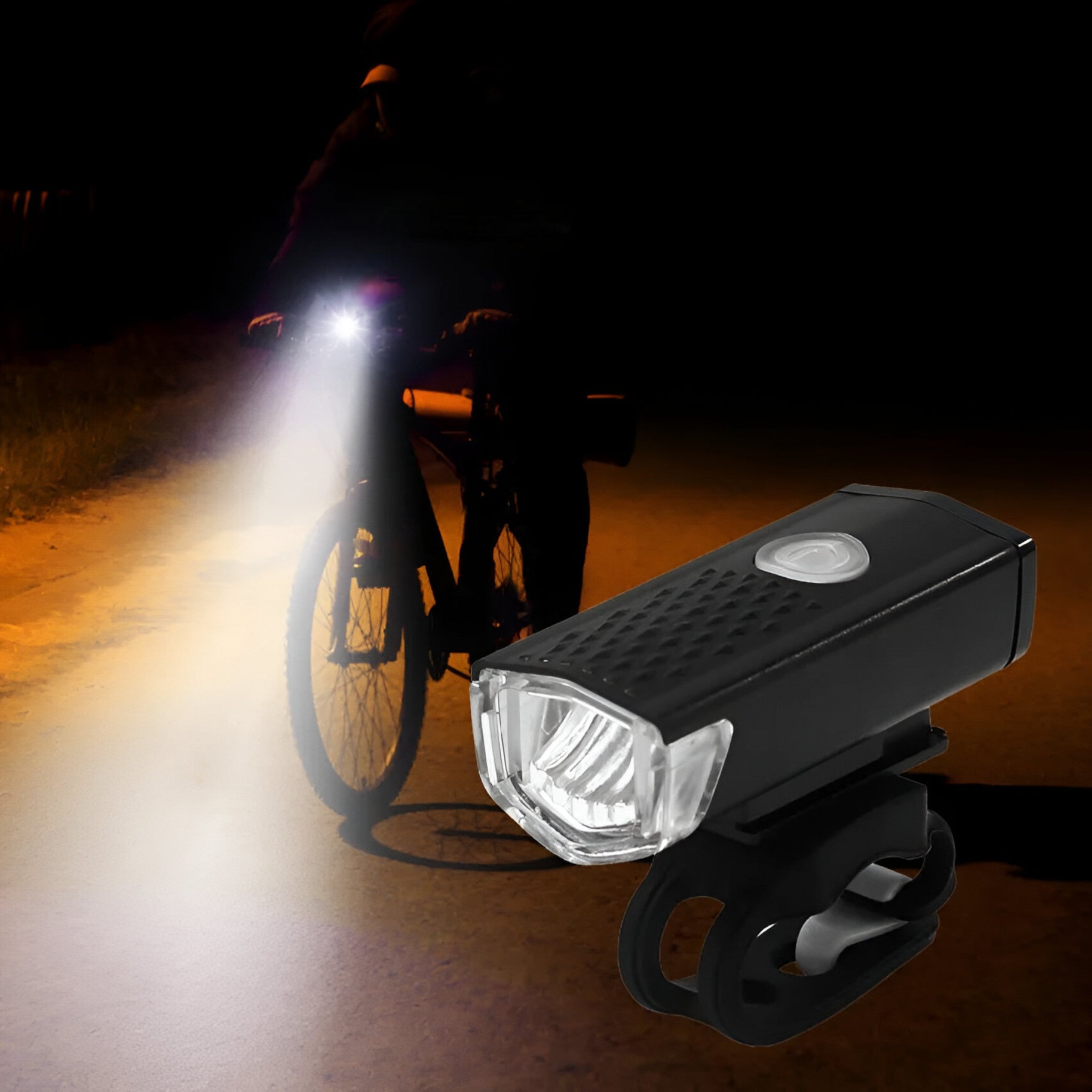 USB Rechargeable Bike Light Set with 300 Lumen Front and Rear Lights – Water-Resistant, Lightweight for Road and Trail Cycling