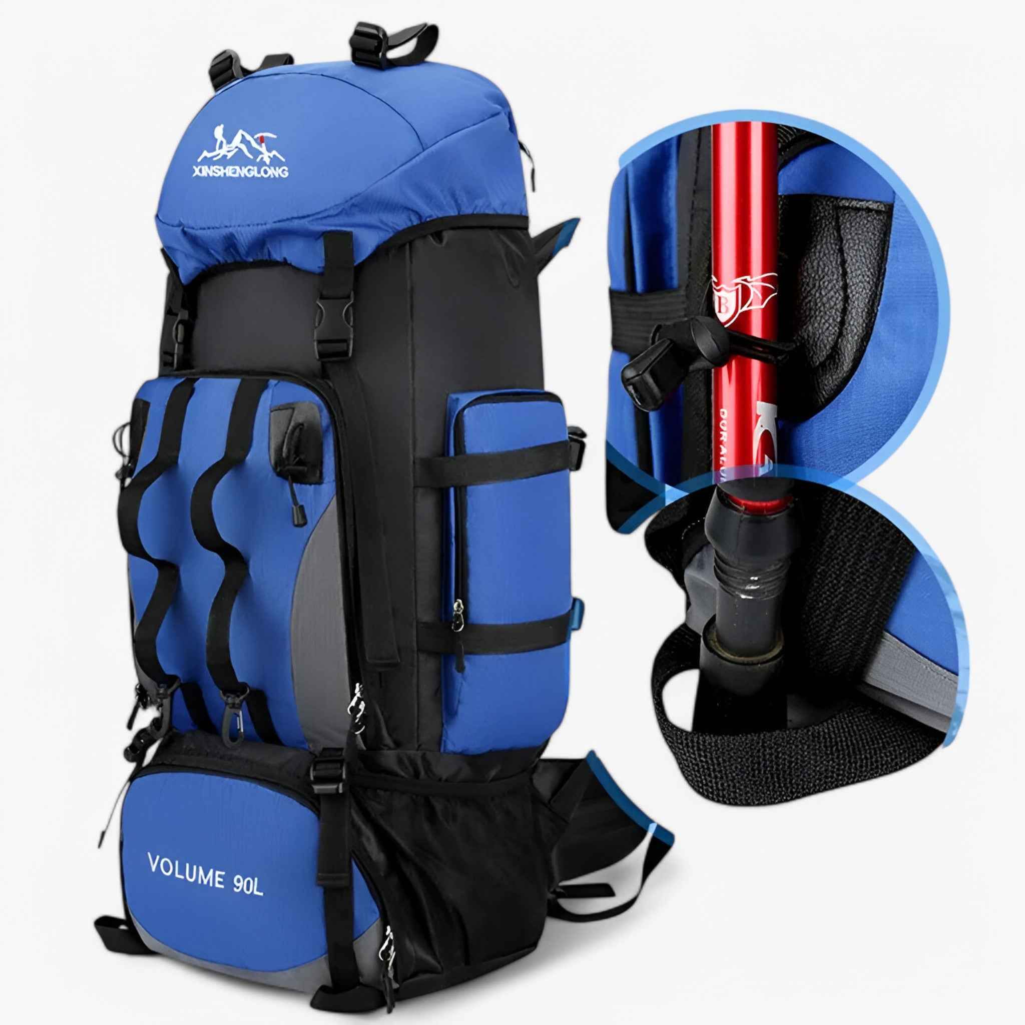 90L Waterproof Hiking Backpack with Adjustable Fit and Multi-Pocket Storage for Camping and Climbing Trips